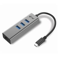 i-Tec USB-C 3.1 HUB 3port Metal + Gigabit Ethernet adaptér, 1x USB na RJ-45 