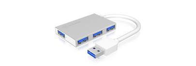 ICY BOX IB-HUB1402 externí USB HUB (4x USB3.0), stříbrný