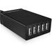 IcyBox 5-Port USB-fast-charging-device, Black