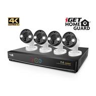 iGET HGNVK84904 - Kamerový UltraHD 4K PoE set, 8CH NVR + 4x IP 4K kamera, zvuk, SMART W/M/Andr/iOS