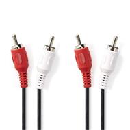 Nedis CAGB24200BK15 - Stereofonní Audio Kabel | 2x RCA Zástrčka - 2x RCA Zástrčka | 1,5 m | Černá barva