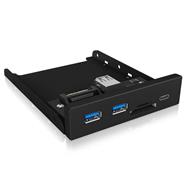 ICY BOX IB-HUB1417-i3 Frontpanel with USB 3.0 Type-C™ and Type-A hub with card reader