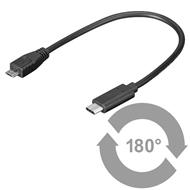 PremiumCord Adaptér USB 3.1 konektor C/male - USB 2.0 konektor Micro-B/male, 0,2m