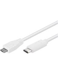 PremiumCord USB-C/male - USB 2.0 Micro-B/Male, bílý, 0,6m