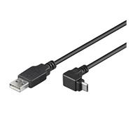 PremiumCord Kabel microi USB 2.0, A-B, 90°, 3m