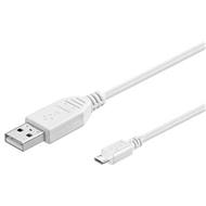 PremiumCord Kabel micro USB 2.0, A-B 5m, bílá