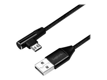 LOGILINK CU0142 LOGILINK - Kabel USB 2.0 - micro-USB (90° angled) male, 1m