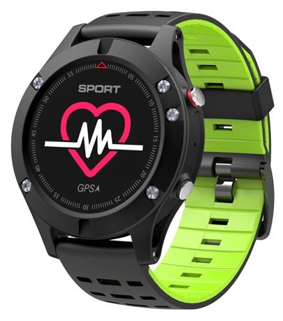 IMMAX chytré hodinky SW8/ 0,95" OLED LCD/ NRF52832/ BT/ GPS/ IP67/ komp. s Android 4.4 / iOS 9.0 a vyšší/ černo-zelené