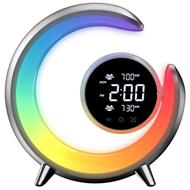 IMMAX LED noční lampička PEACOCK s hodinami/ RGB světlo/ 20W/ 400lm/ 5V/2,1A/ USB port/ stříbrná