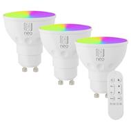 IMMAX NEO LITE SMART sada 3x žárovka LED GU10 6W RGB+CCT, stmívatelná, Beacon, DO, Wi-Fi, TUYA