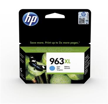 Inkoustová náplň HP 963XL azurová (cyan, 1600p) pro HP OfficeJet Pro 9010, 9013, HP OfficeJet Pro 9020