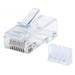 INT Modular Plug, Cat6, RJ45 with Liner, Unshielded, 15µ, For Solid Wire, 90 pcs., Jar