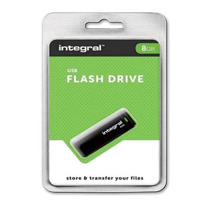 Integral USB 8GB Black, USB 2.0 with removable cap