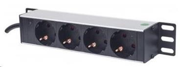 Intellinet 10" 1U Rackmount 4-Way Power Strip - German Type, rozvodný panel, 4x DE zásuvka, 1.8m kabel