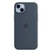 iPhone 14+ Silicone Case with MS - Storm Blue