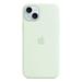 iPhone 15+ Silicone Case with MS - Soft Mint
