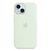 iPhone 15 Silicone Case with MS - Soft Mint