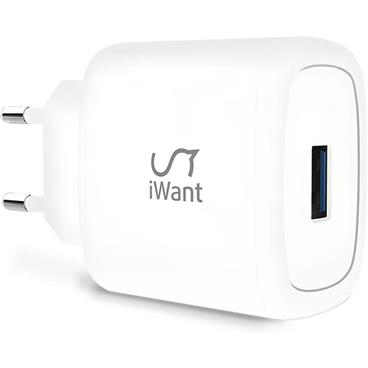 iWant USB-A síťová nabíječka 18W bílá (2.gen)