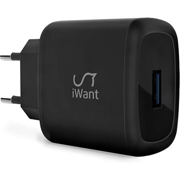 iWant USB-A síťová nabíječka 18W černá (2.gen)