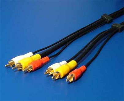 Kabel 3x Cinch (M) - 3x Cinch (M), 2x audio/1x video, 10m