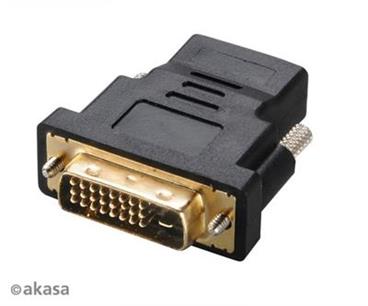 Kabel AKASA redukce DVI Male na HDMI Female, pozlacené konektory
