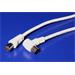 Kabel anténní 75 Ohm, IEC169-2, M-F, 1,5m, zalomený 90°, bílý