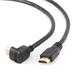 Kabel C-TECH HDMI-HDMI            1,8m, 1.4, M/M stíněný, zlacené kontakty, 90° lomený, černý