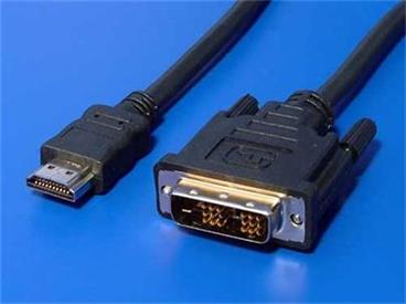 Kabel DVI-D(M) single /HDMI M, 2m