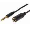 Kabel prodlužovací audio 4pol. jack 3,5M- 4pol. jack 3,5F, 2m, černý