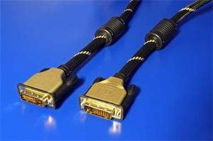Kabel Roline DVI-D(M) - DVI-D(M), dual link, s ferity, 2m, zlacené konektory