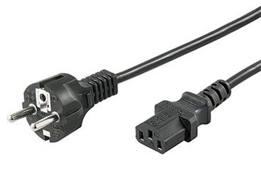Kabel síťový, CEE 7/7(M) - IEC320 C13, s přímou vidlicí, 2m, černý