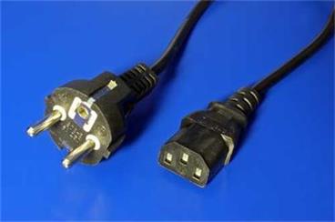 Kabel síťový, CEE 7/7(M) - IEC320 C13, s přímou vidlicí, 5m