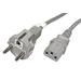 Kabel síťový, přímé konektory, CEE 7/7(M) - IEC320 C13, 1m, šedý