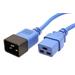 Kabel síťový prodlužovací 16A, IEC320 C20 - C19, 3m, modrý