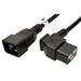 Kabel síťový prodlužovací 16A, IEC320 C20 - C19 lomený, 1,8m, černý