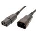 Kabel síťový prodlužovací, IEC320 C14 - C13, 0,5m, černý