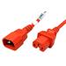 Kabel síťový prodlužovací, IEC320 C14 - C15, 1,5m, červený