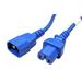 Kabel síťový prodlužovací, IEC320 C14 - C15, 1,5m, modrý