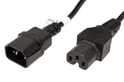 Kabel síťový prodlužovací, IEC320 C14 - C15, 1m, černý