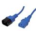 Kabel síťový prodlužovací IEC320 C14 - IEC320 C13, 0,5m, modrý