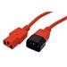 Kabel síťový prodlužovací IEC320 C14 - IEC320 C13, 0,8m, červený