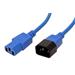 Kabel síťový prodlužovací IEC320 C14 - IEC320 C13, 0,8m, modrý