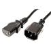 Kabel síťový prodlužovací, IEC320 C14 - IEC320 C13, 1m, černý