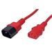 Kabel síťový prodlužovací IEC320 C14 - IEC320 C13, 1m, červený