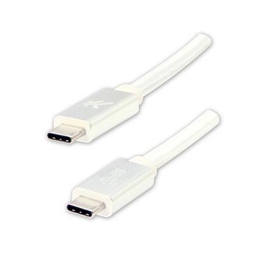 Kabel USB (3.2 gen 2), USB C M- USB C M, 1m, Power Delivery 100W, 10 Gb/s, 20V/5A, bílý, Logo, box, nylonové opletení, h