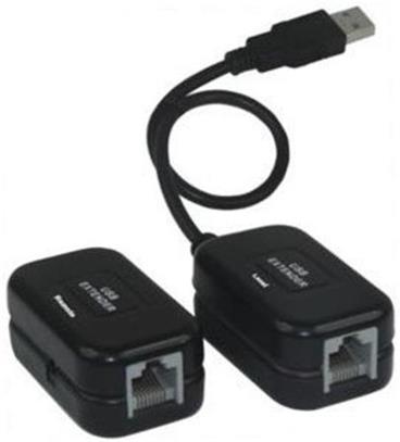 Kabel USB A-A Extender 60m (propojení pomocí LAN patch kabelu délky až 60m)