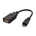 Kabel USB A(F) - microUSB B(M), OTG , 0,15m