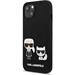 Karl Lagerfeld and Choupette Liquid Silicone Cover iPhone 13 mini černý