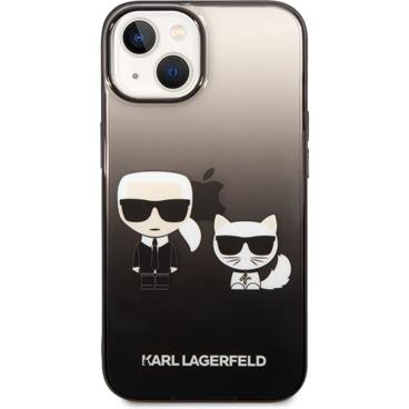 Karl Lagerfeld Gradient Karl and Choupette kryt iPhone 14 černý