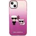 Karl Lagerfeld Gradient Karl and Choupette kryt iPhone 14 Plus růžový
